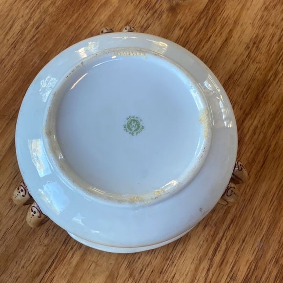 Vintage Morimura M Nippon Hand Painted Bowl Handles Beaded Moriage Floral - Picture 9 of 16